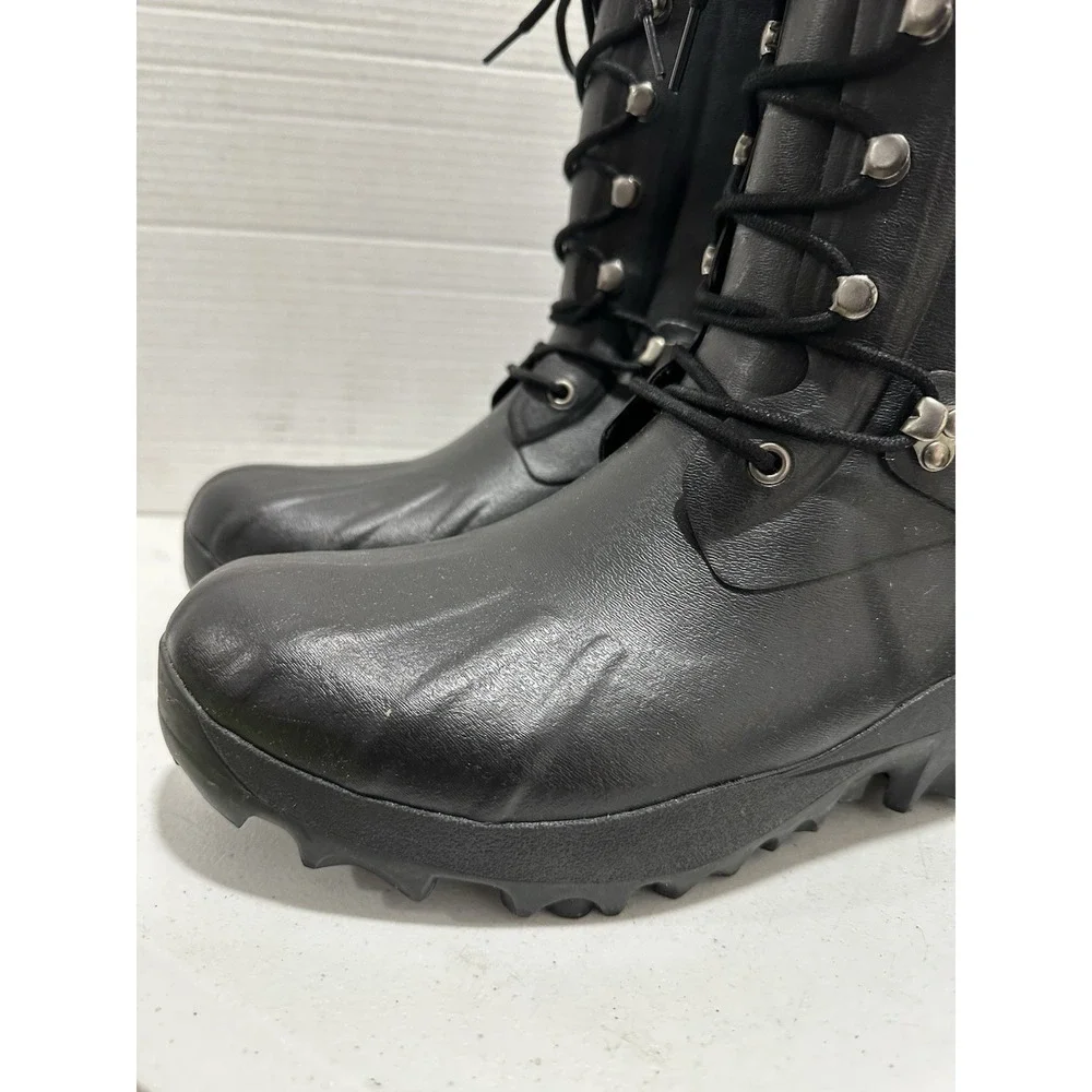 Hunter Boots Mens Size Us12M Black Rubber Fleece Lined Winter Snow Rain Vibram